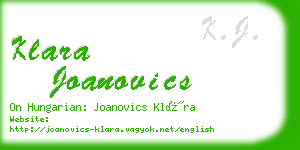 klara joanovics business card